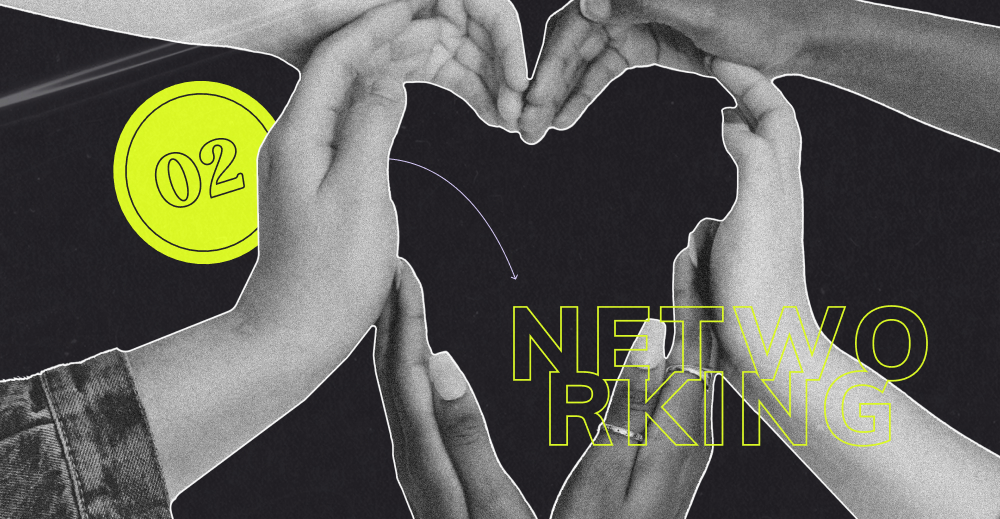 Collage mit dunklem Hintergrund und mehreren Händen