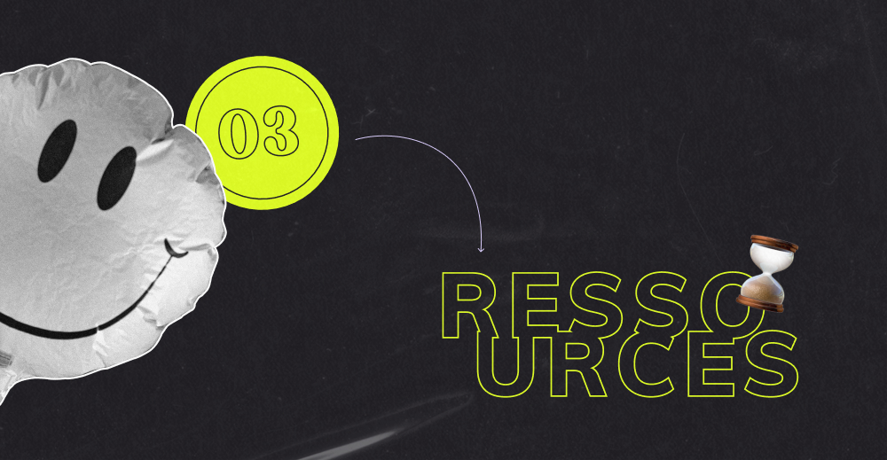 Collage mit dunklem Hintergrund und einem Luftballon