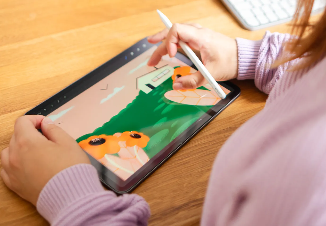 Kathrin Schönborn zeichnet am iPad