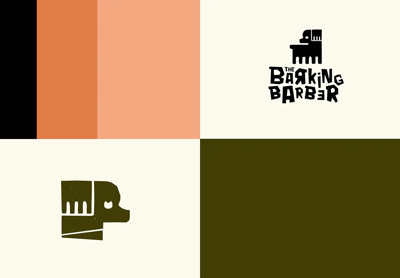 Logos für einen Hundefriseur und dazu eine Farbpalette