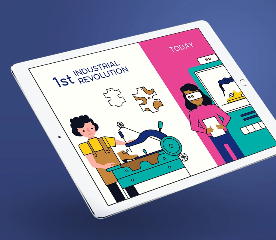 iPad mit Illustrationen